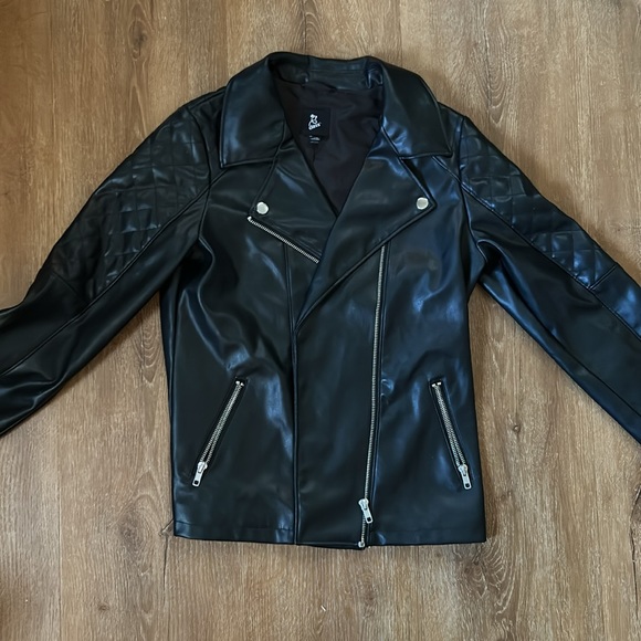 Girl’s Leather Jacket, Size 14-16, Black - Picture 2 of 6